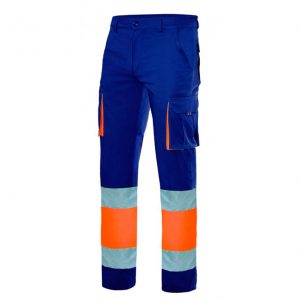 Pantalon AV 303007 Azul Navy-Naranja Flúor