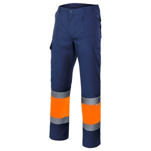 Pantalon AV 157 Azul Marino-Naranja Fluor